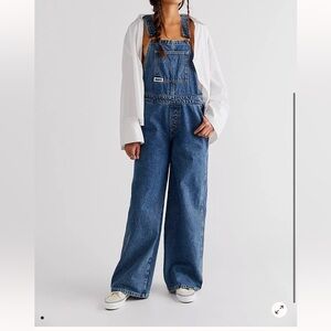 Free People X Ragged Priest Low-Rise Baggy Overalls